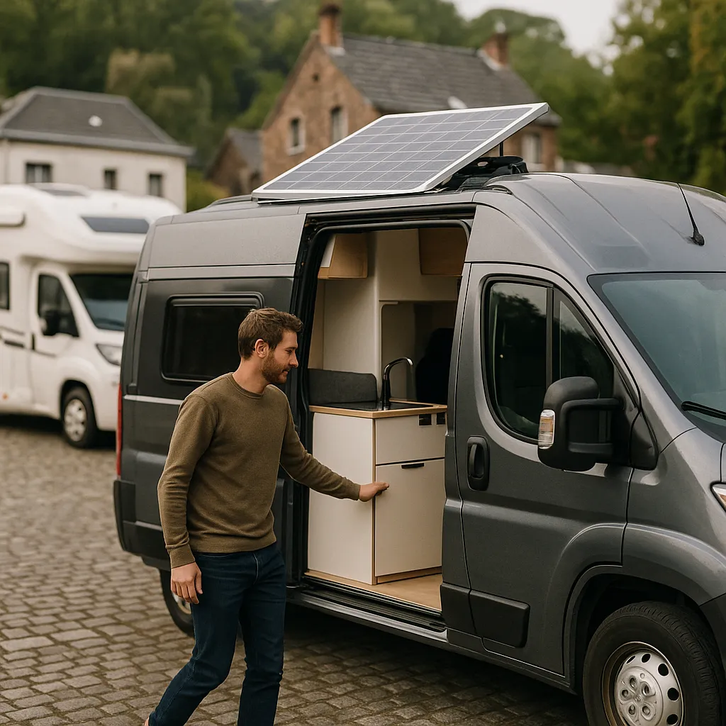 Location De Van Aménagé Avec Autonomie électrique Pour Voyages à Chaudfontaine