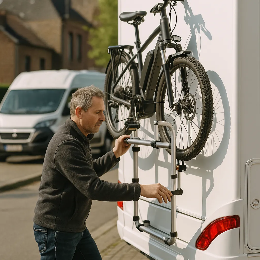 Installation De Porte‑vélos Pour Motorhome Adaptée Aux Vélos électriques En Belgique