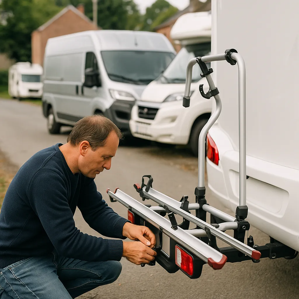 Installation Porte Vélo Motorhome Sur Attelage Standard En Belgique