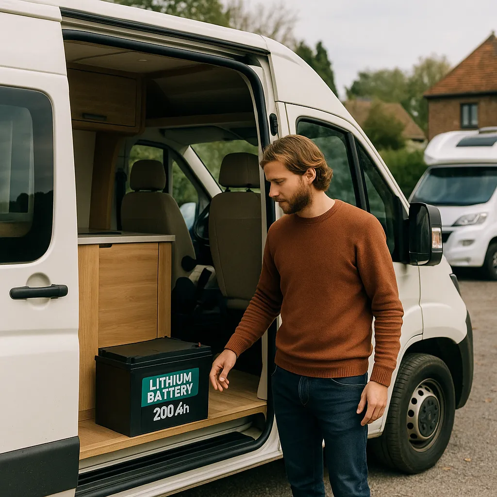Location De Van Aménagé Avec Batterie Lithium 200Ah En Belgique