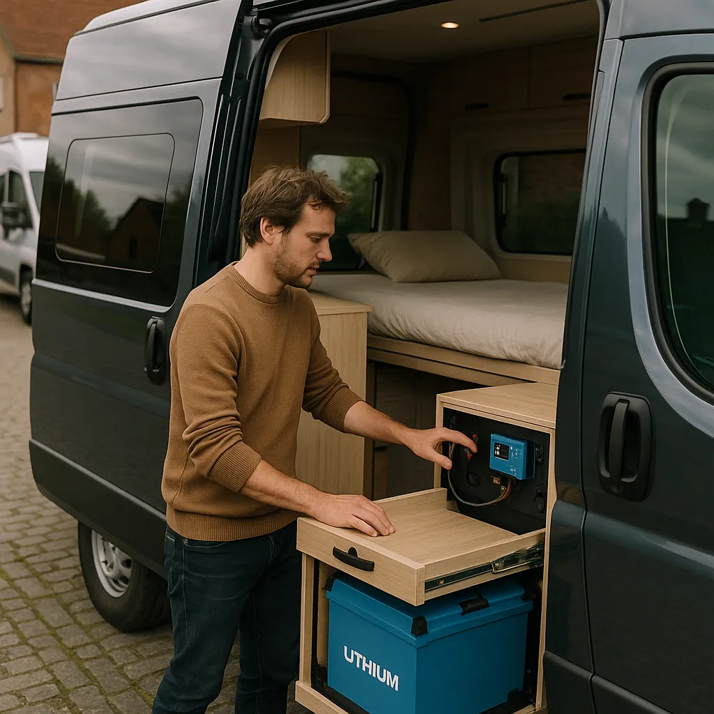 Location De Van Aménagé Avec Batterie Lithium Et Onduleur En Belgique