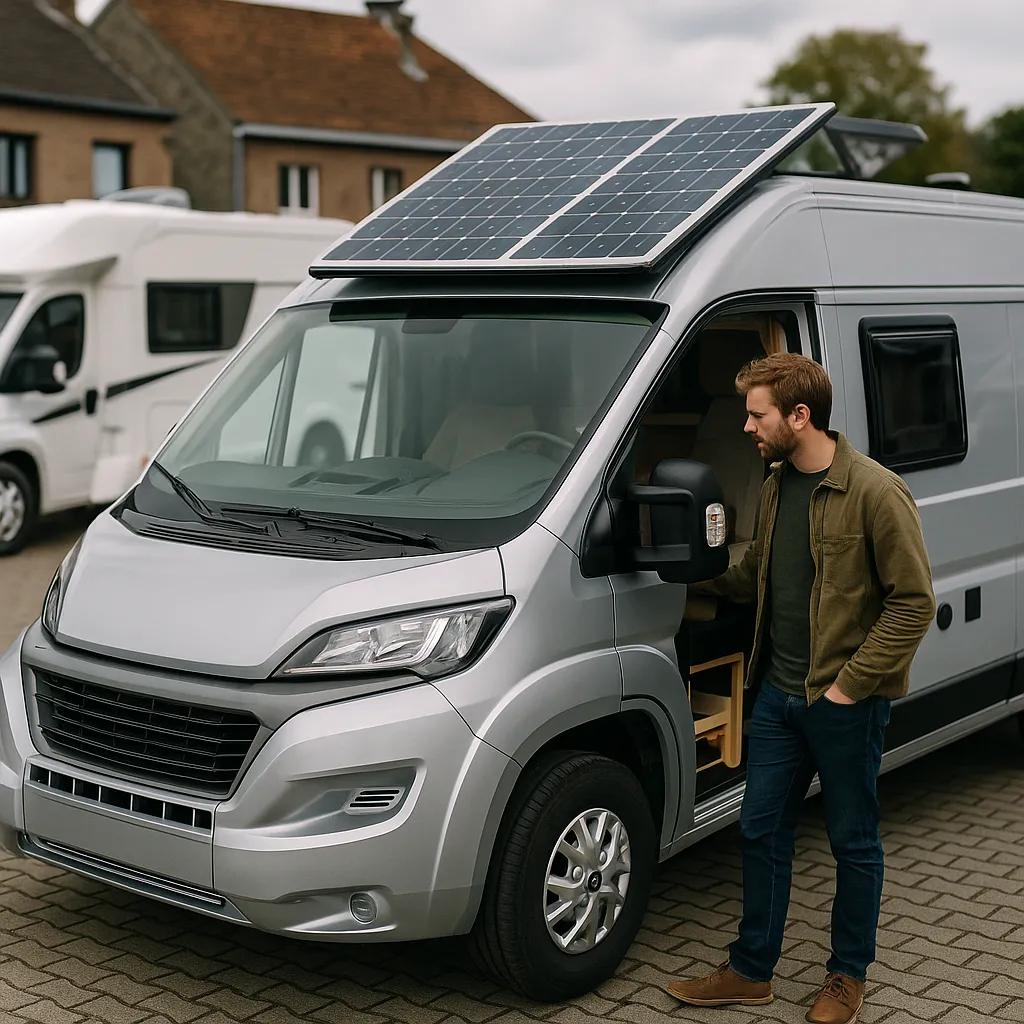 Location De Van Aménagé Avec Batterie Lithium Et Panneaux Solaires En Wallonie